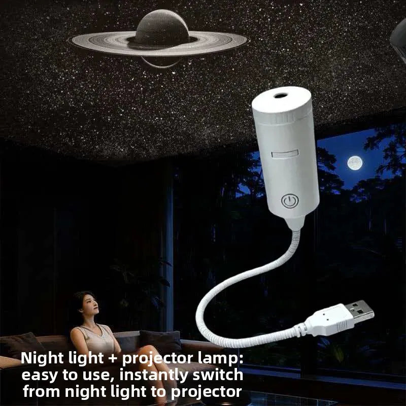Orbit USB galaxy projector in white and black